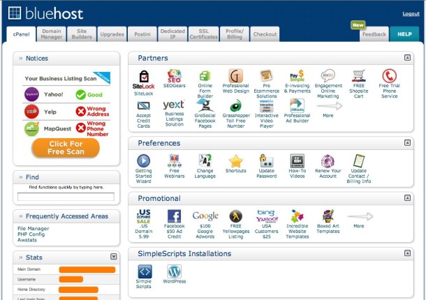 Bluehost cPanel