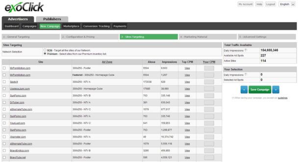 campagne sur exoclick