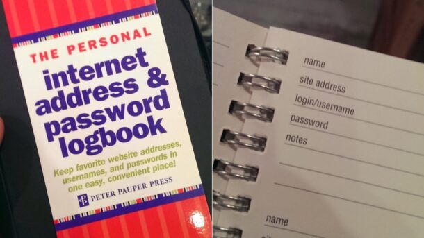 the personal internet address & password logbook