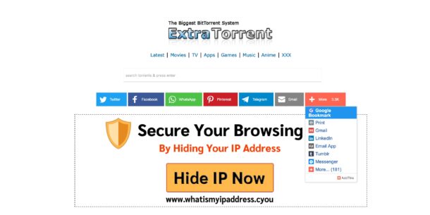 ExtraTorrent, alternative à Kickass Torrent